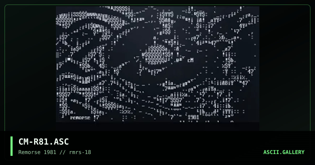 Remorse 1981, by computer man, 1997