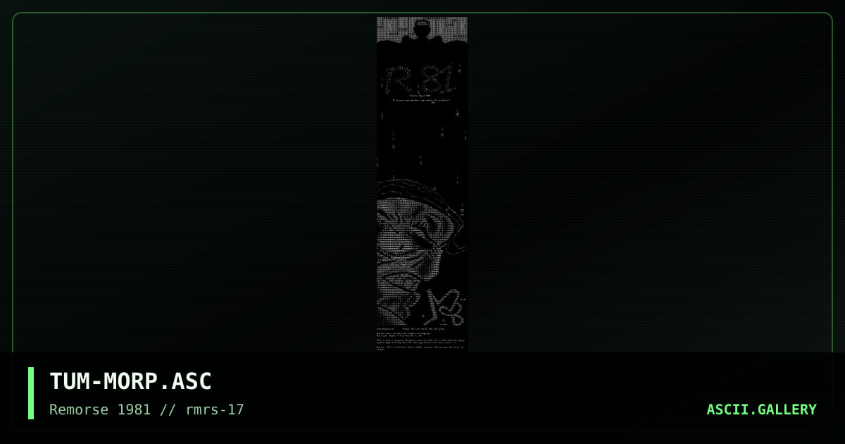 TUM-MORP.ASC, by the upright man, 1997