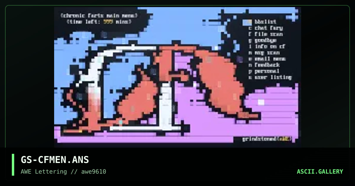 Chronic Farts Menu, by grindstone, 1996