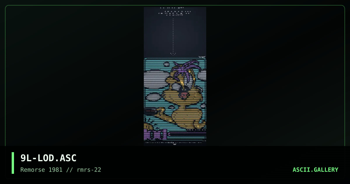 Ascii for LOD, by ninelives, 1998