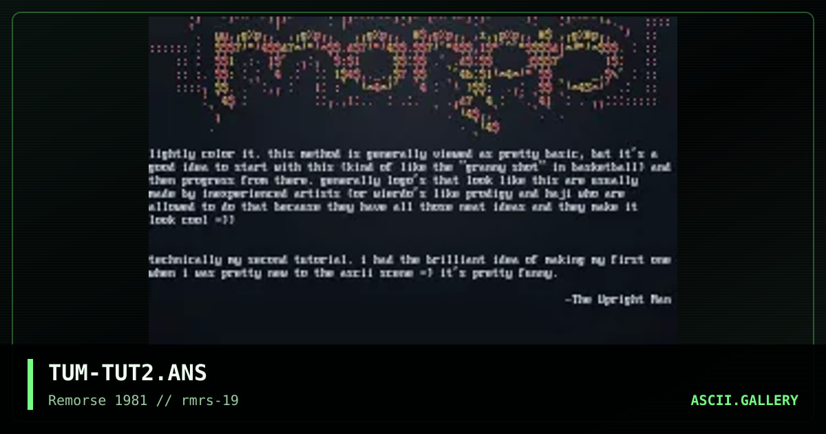 Ascii Tutorial, by the upright man, 1998