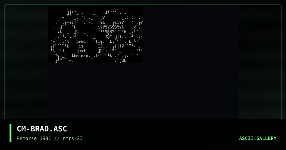 CM-BRAD.ASC, by computer man, 1998