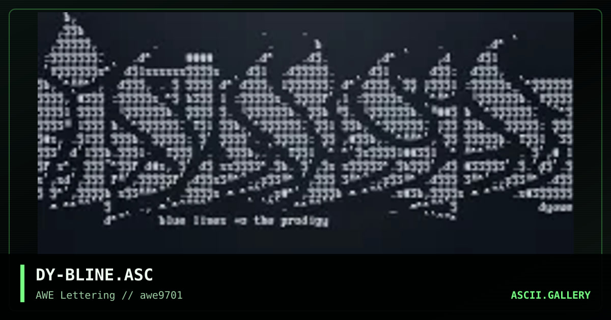 Blue Lines, by discyple, 1997