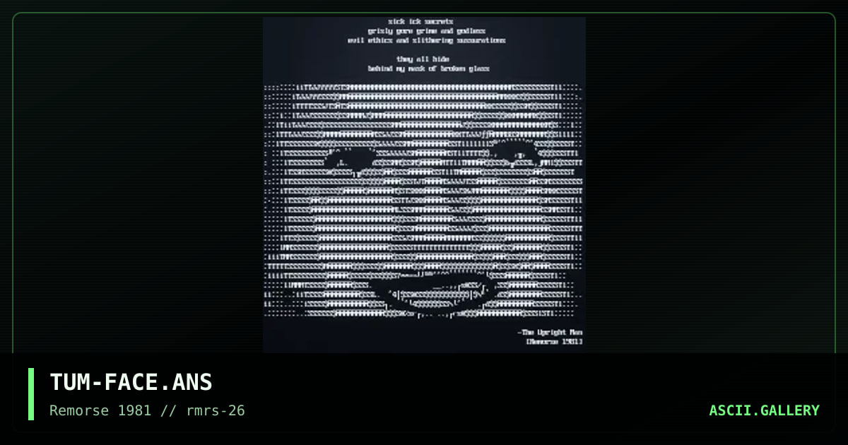 Face, by the upright man, 1998