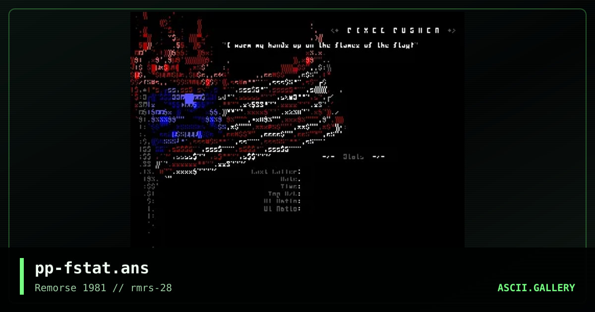 BBS Stat Screen, by pixel pusher, 1998
