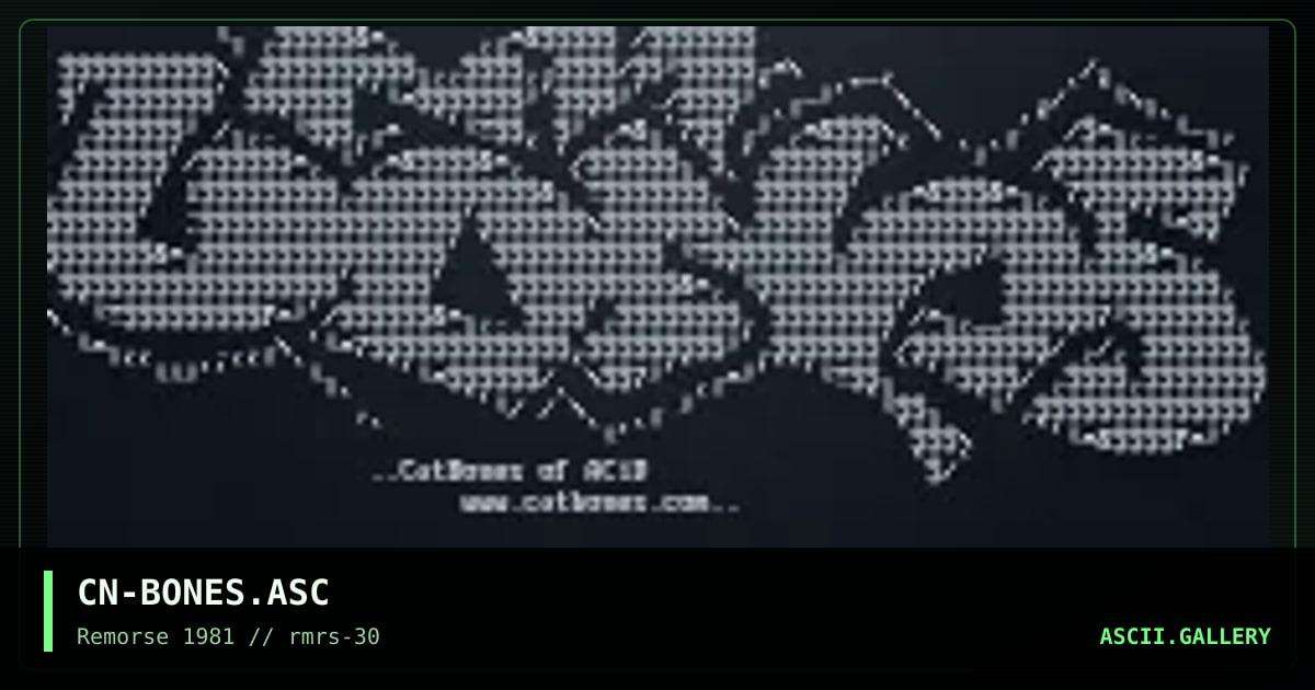 CN-BONES.ASC, by cain, 1999