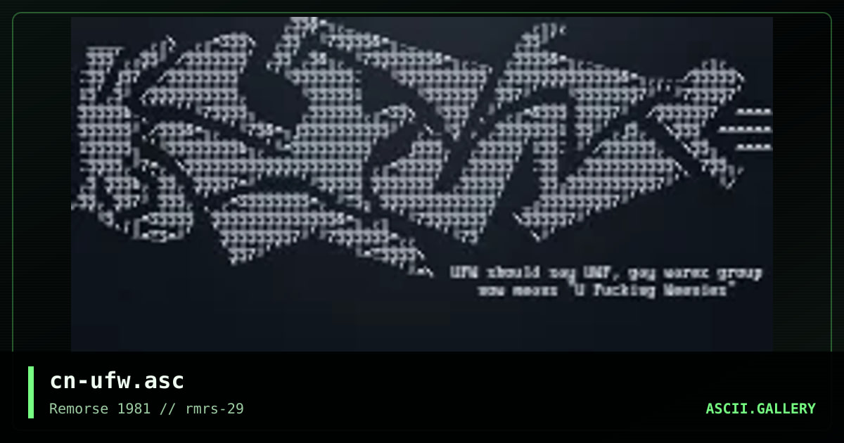 UFW, by cain, 1999