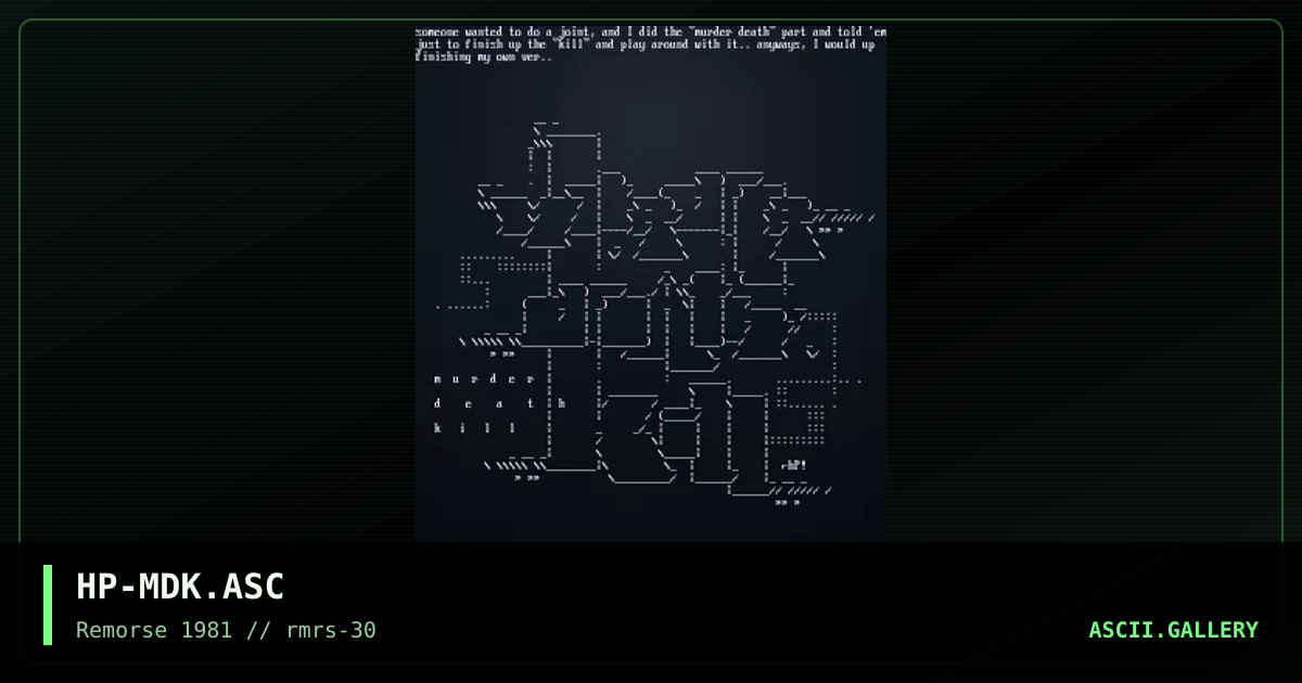 HP-MDK.ASC, by hiro protagonist, 1999