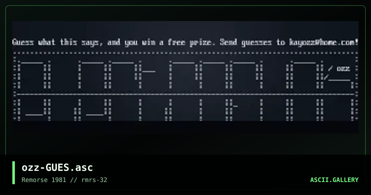 Guess And WIN!, by kayozz, 1999