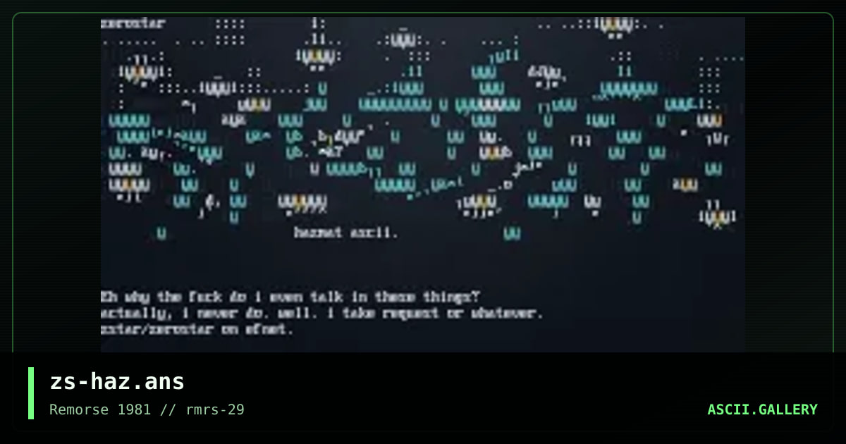 Hazmat, by zerostar, 1999