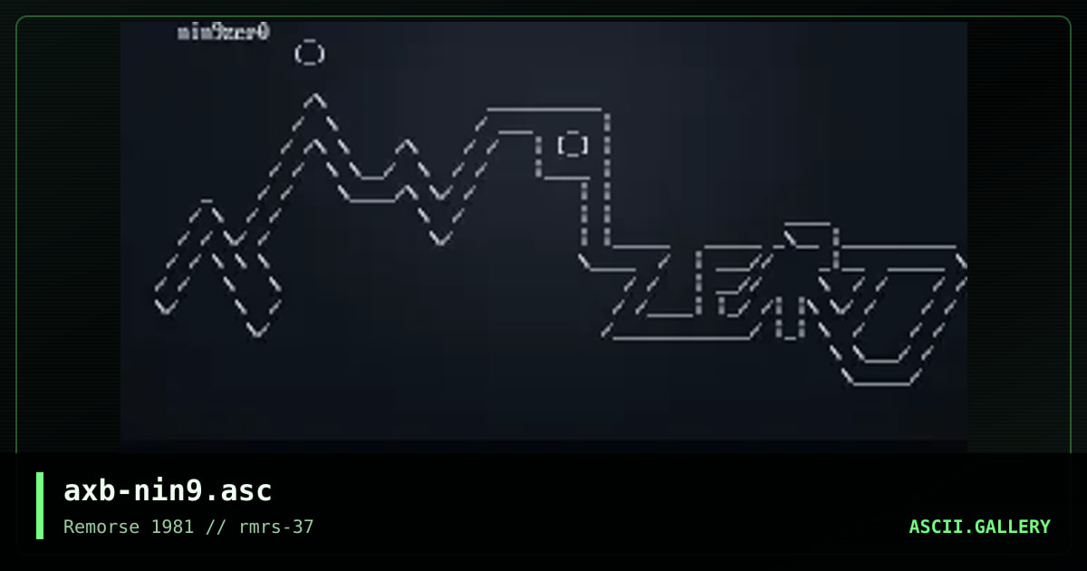 nine9zer0, by axel barebones, 2000