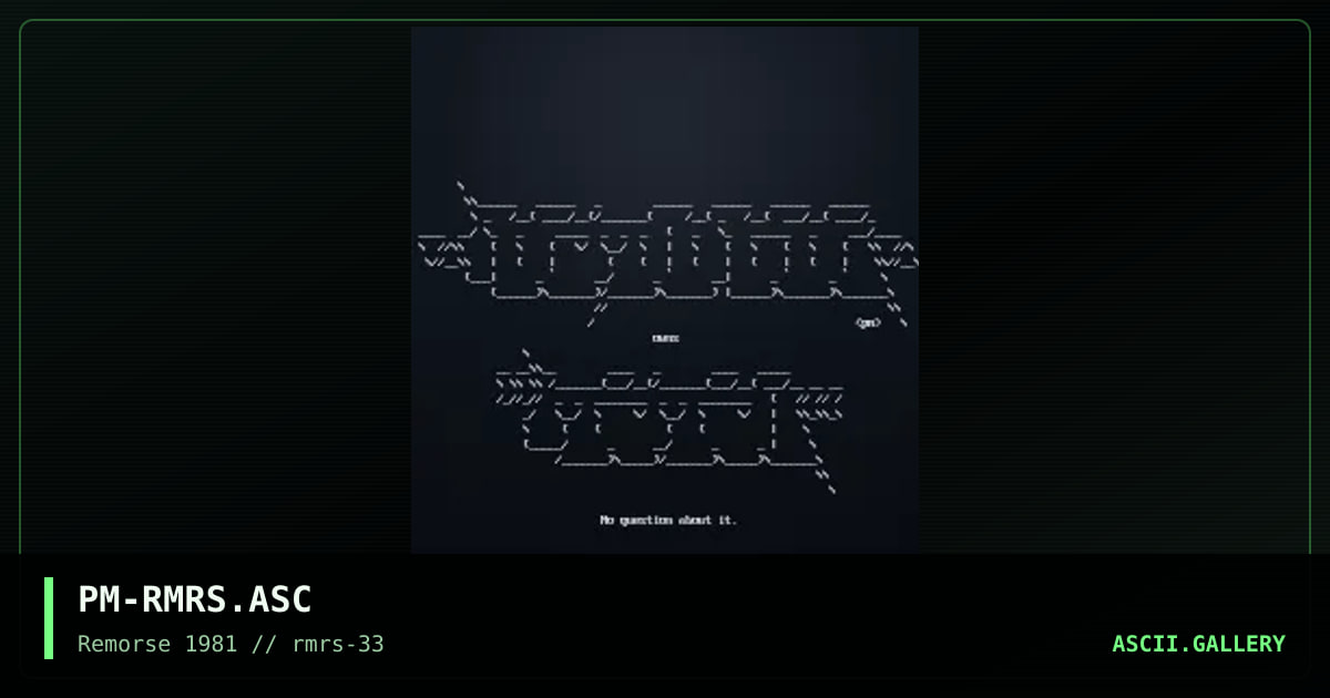 Remorse Promotional, by polymorph, 1999
