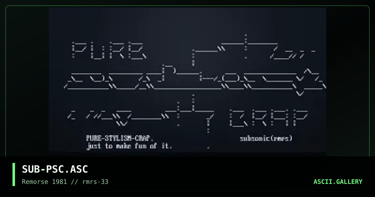Pure Stylish Crap, by subsonic, 1999