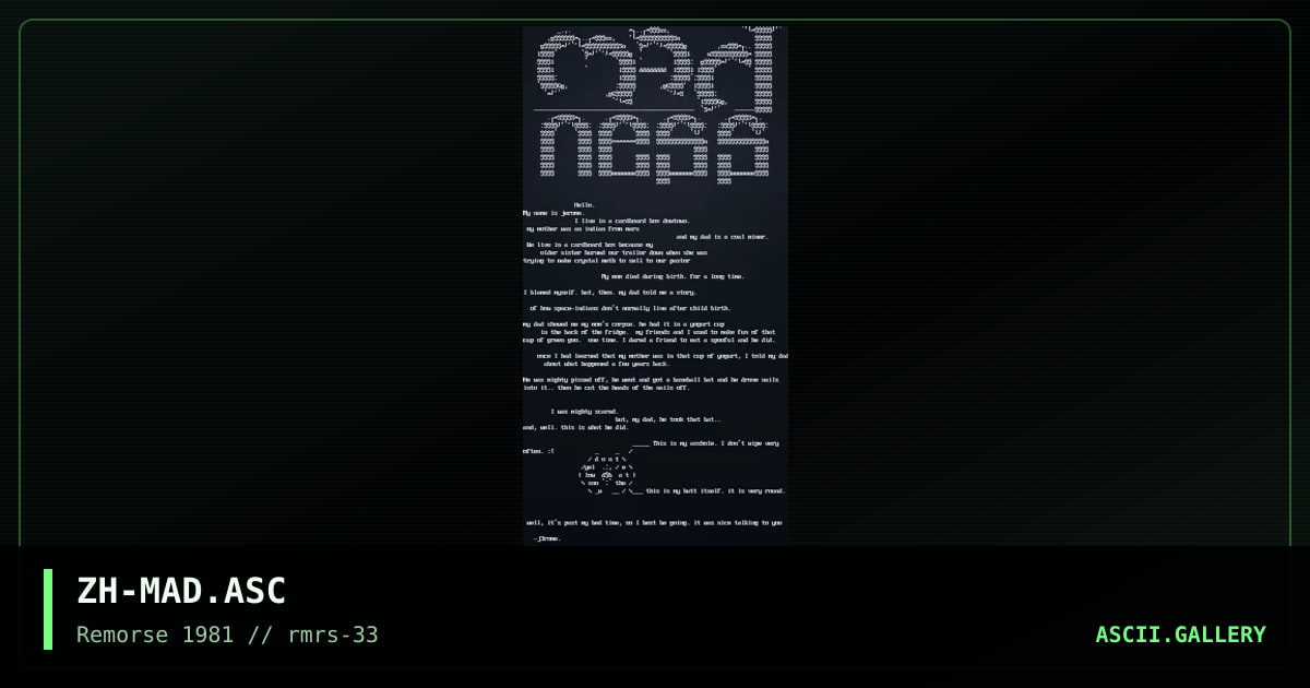 Madness (and lunacy), by zerohour, 1999