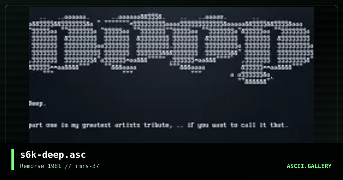 tribute to deep, by sinister 6000, 2000
