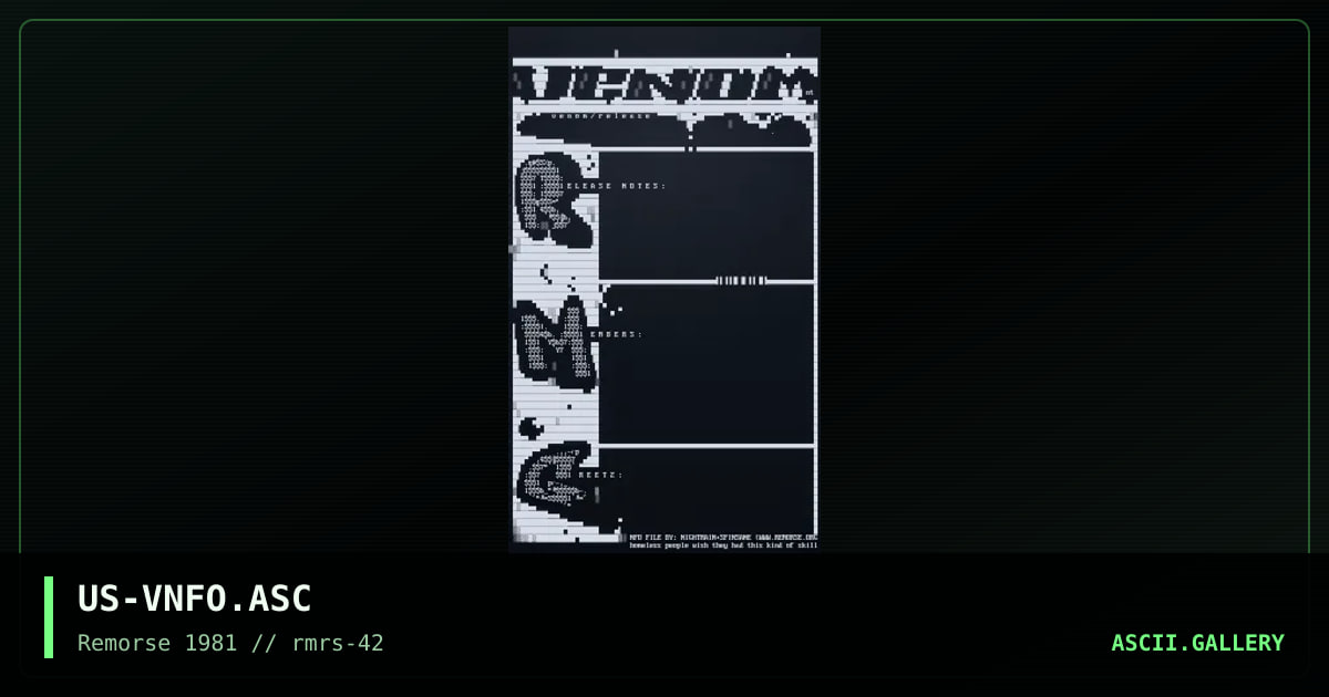 venom nfo layout, by spinsane, nightrain, 2001
