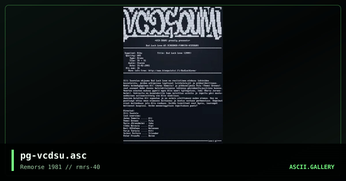 pg-vcdsu.asc, by poskgubbe, 2001