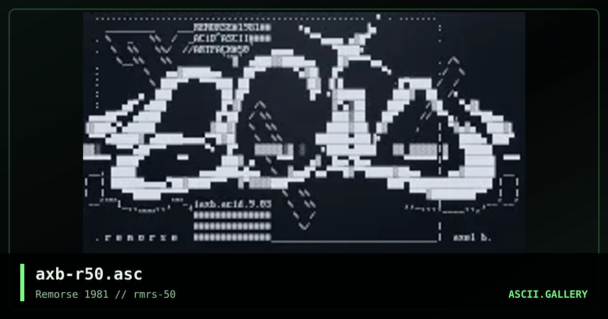Remorse ACiD^ASCII promo, by axel barebones, 2003