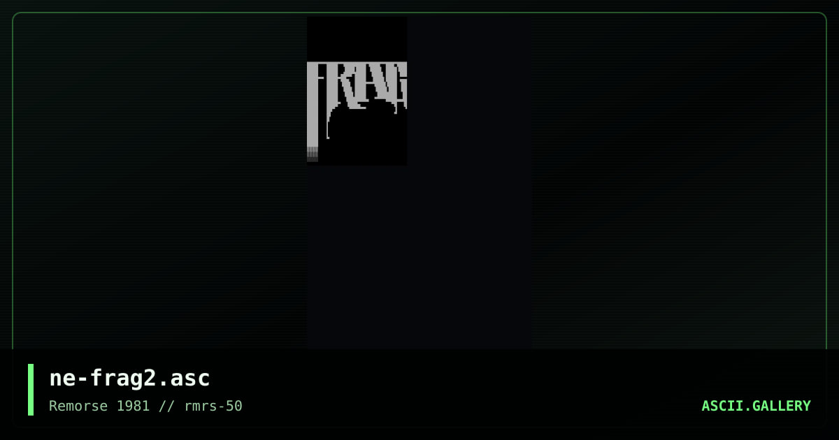 Fragment, by nocturnal emission, 2003