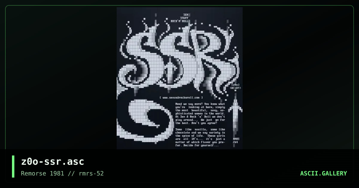 z0o-ssr.asc, by zooyork, 2004