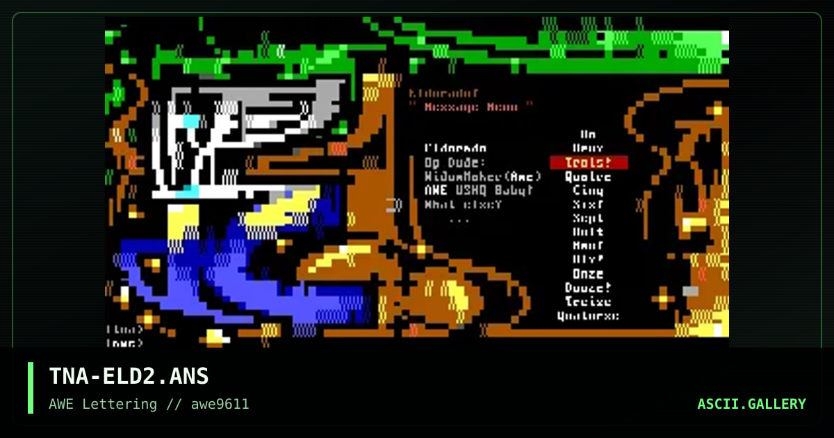 Eldorado Menu, by the night angel, 1996