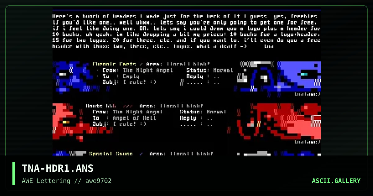 Headers 01, by the night angel, 1997
