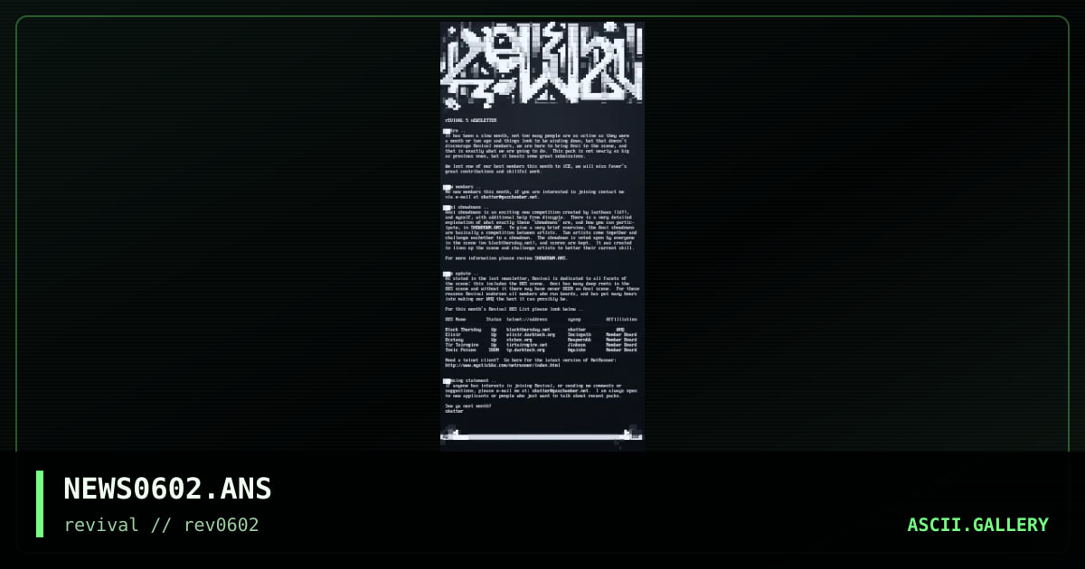 Revival #5 Newsletter, by discyple, skatter, 2002