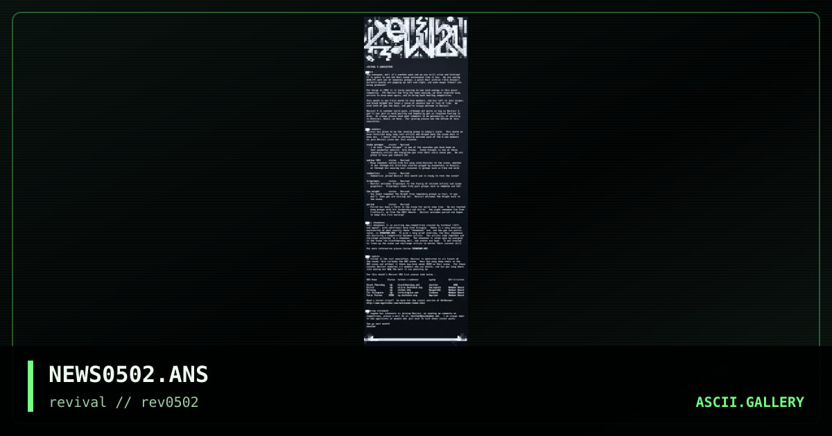 Revival #4 Newsletter, by skatter, discyple, 2002