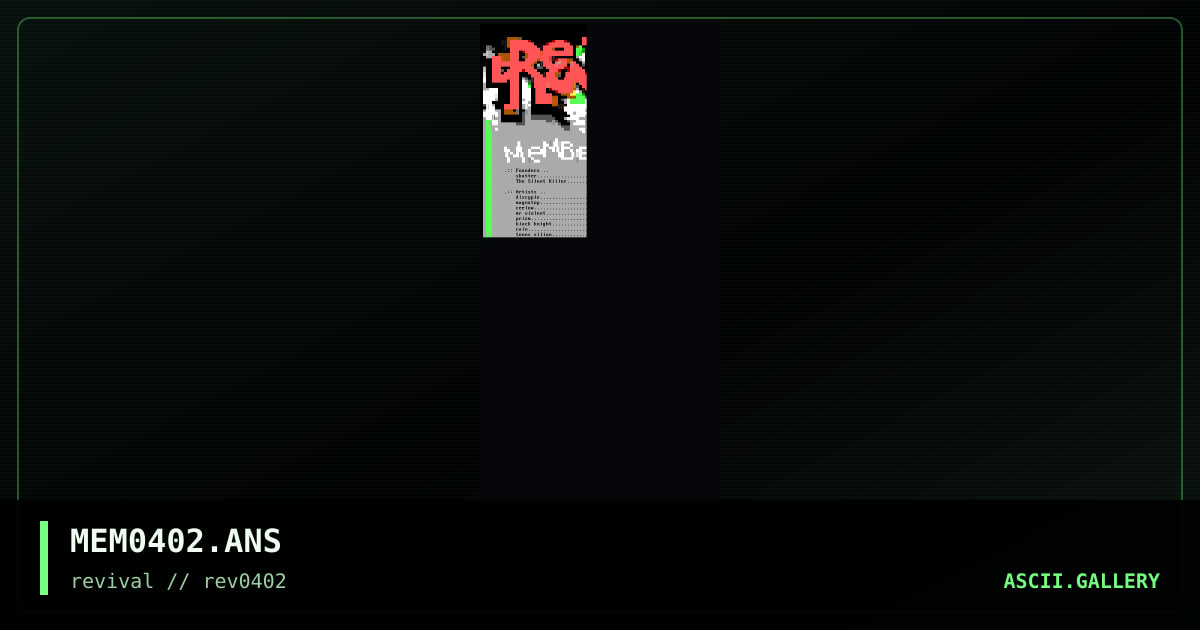 Revival #3 Memberlist, by discyple, skatter, 2002