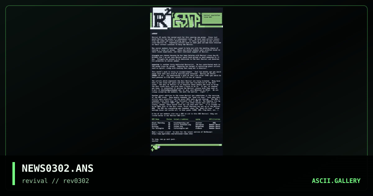 Revival #2 Newsletter, by skatter, discyple, 2002