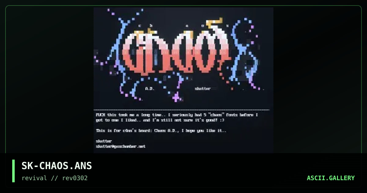 Chaos A.D., by skatter, 2002