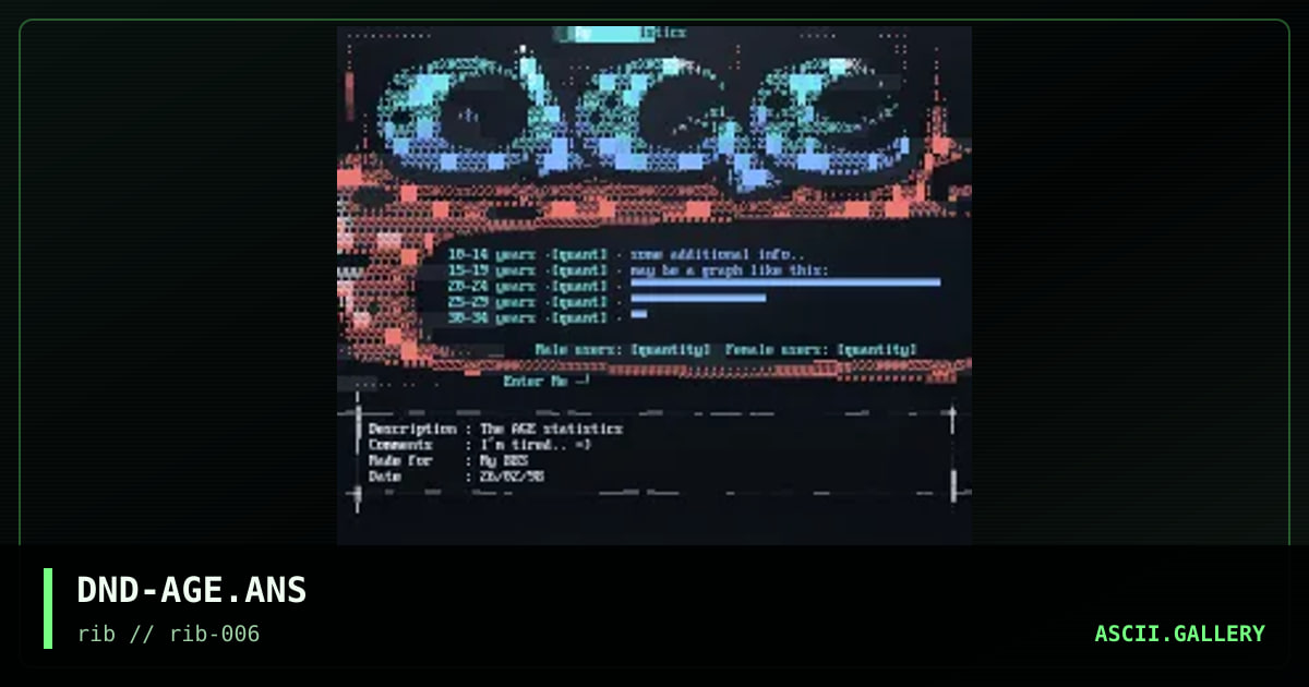 AGE STATiSTiX, by diamond, 1998