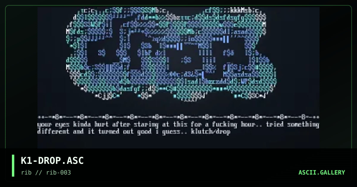 K1-DROP.ASC, by klutch, 1997
