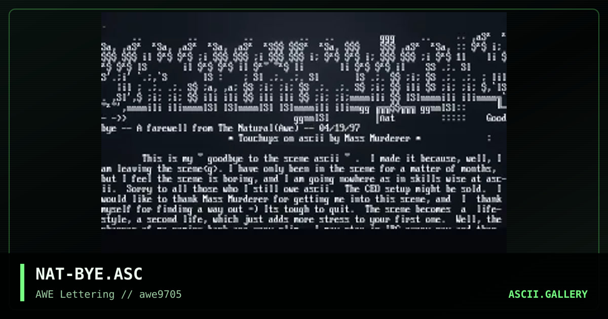 Final Ascii, by the natural, 1997