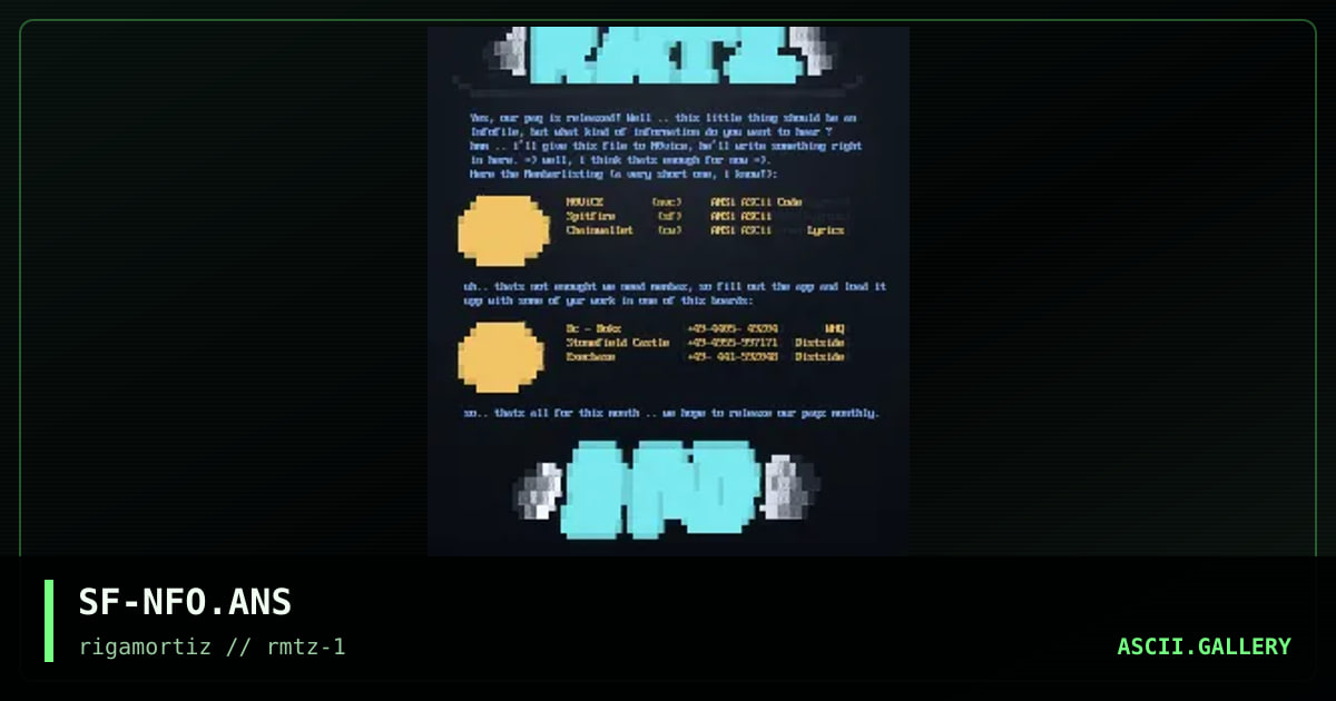 SF-NFO.ANS, by spitfire, 1996