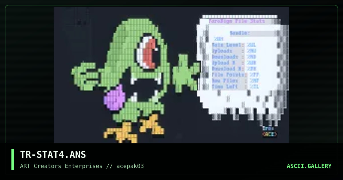 TR-STAT4.ANS, by tron, 1993