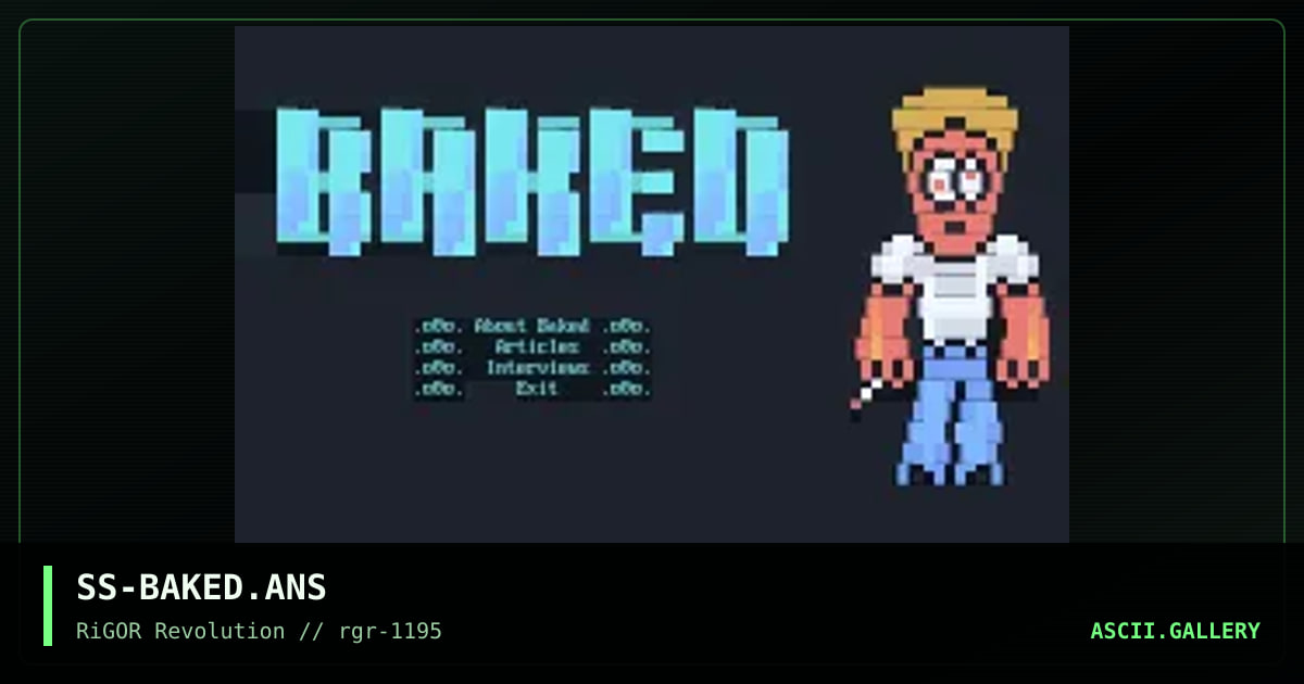 Baked Magazine Promo, by skippers son, 1995