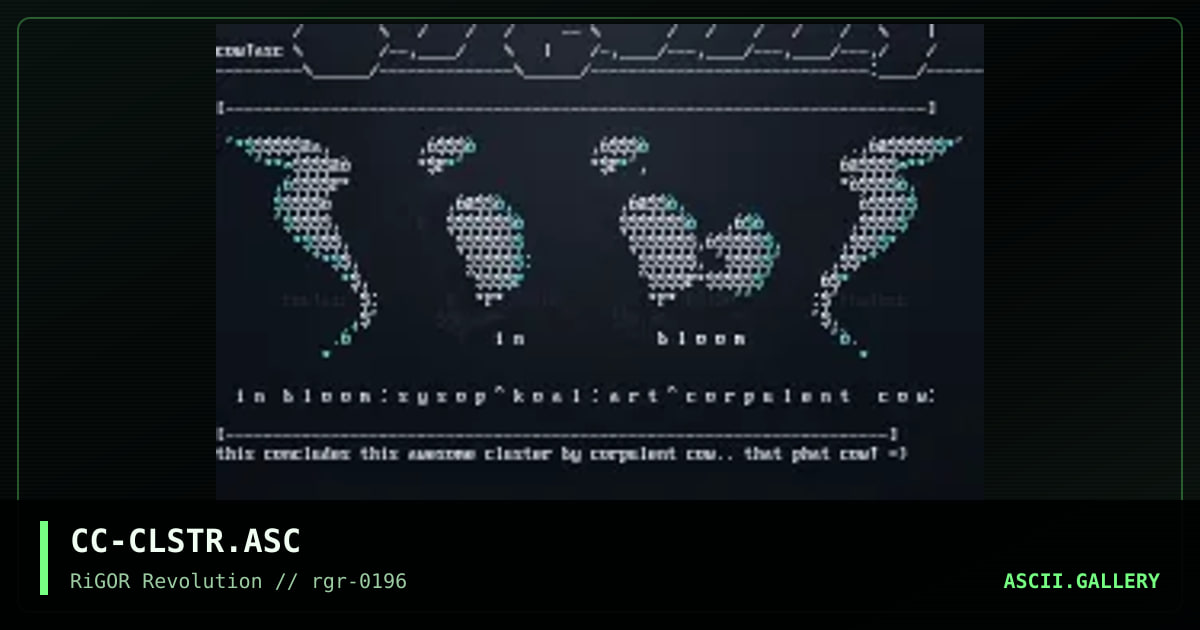 Ascii Cluster, by corpulent cow, 1996