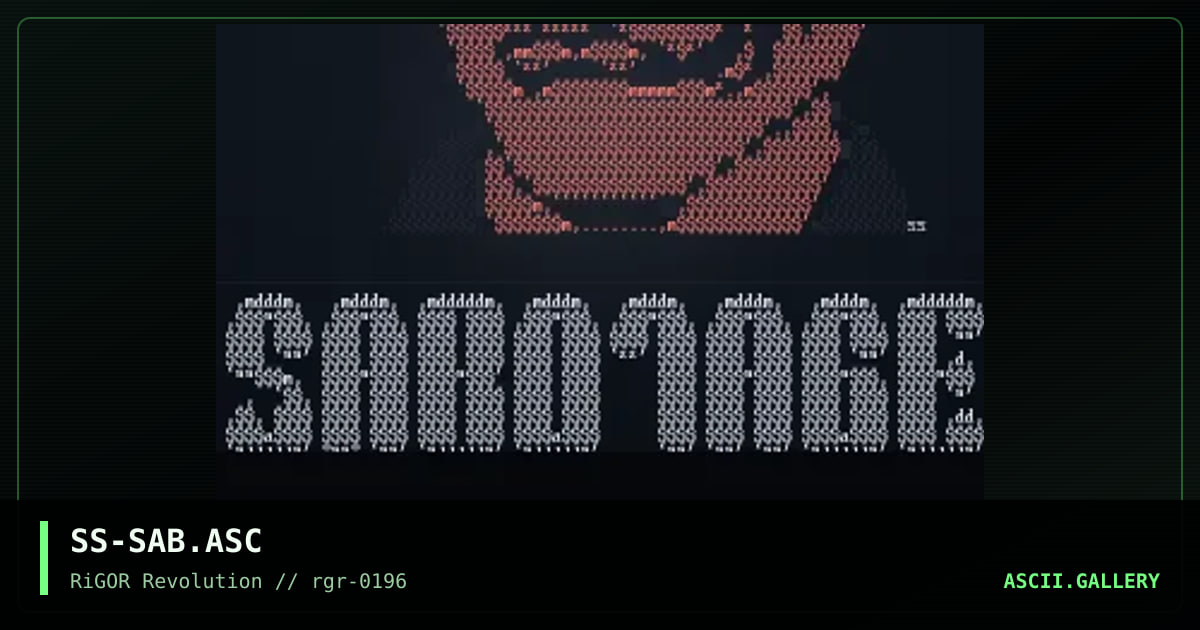 Sabotage, by skippers son, 1996