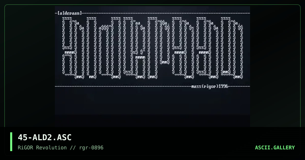 Alderan, by mass murderer, 1996