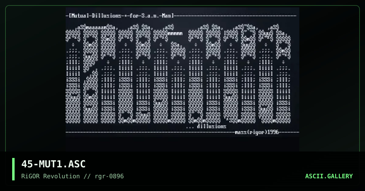 Mutual Dillusions, by mass murderer, 1996