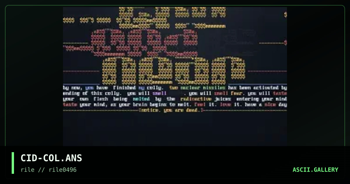 ascii colly, by cidica, 1996