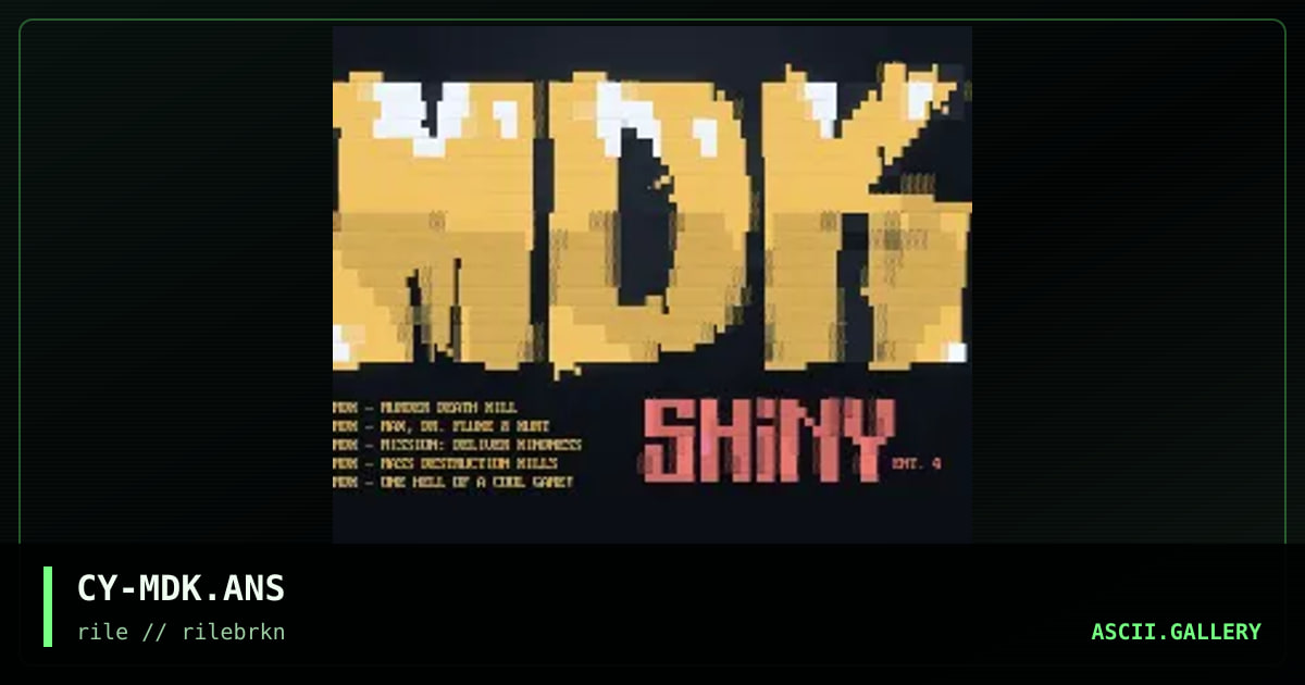 Tribute to MDK, by crayon, 1997