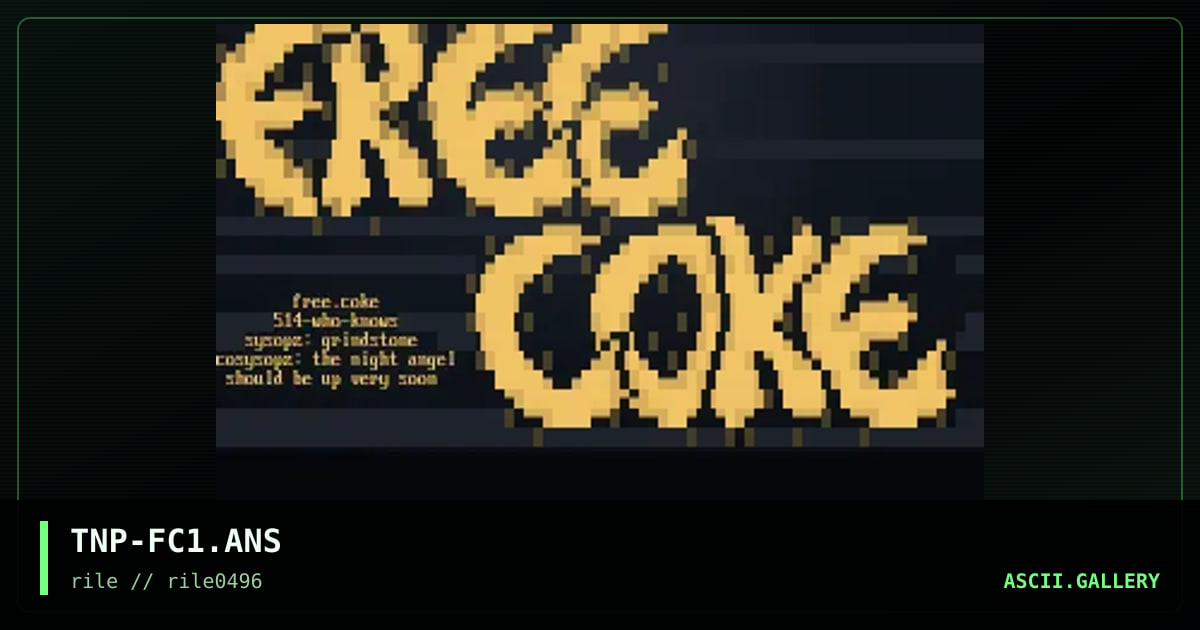 free COkE, by the night prowler, 1996