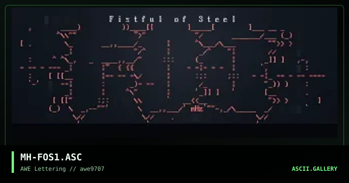 Fistful of Steel, by megga hertz, 1997