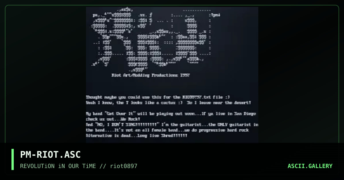 PM-RIOT.ASC, by precious metal, 1997