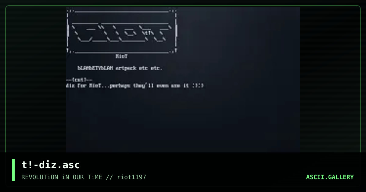 a diz for RioT, by terror, 1997