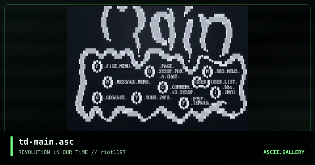 td-main.asc, by the director, 1997