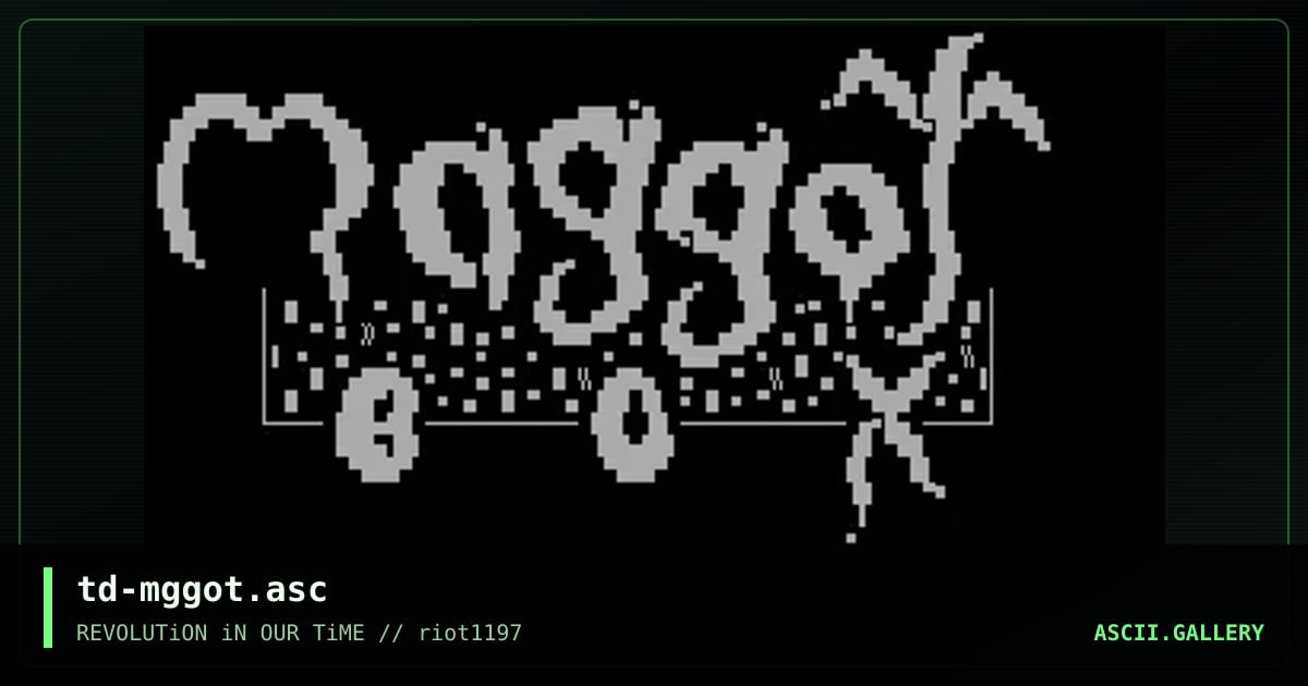 maggot box, by the director, 1997