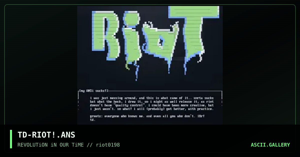 RioT!!!, by the director, 1998
